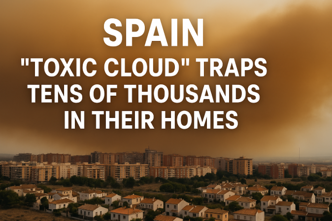 Spain.. "Toxic cloud" traps tens of thousands in their homes